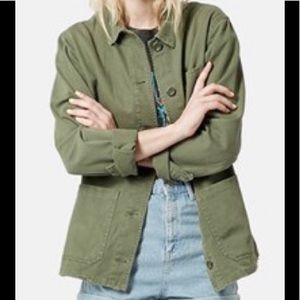 Oversized Army Shirt Jacket. Topsoil